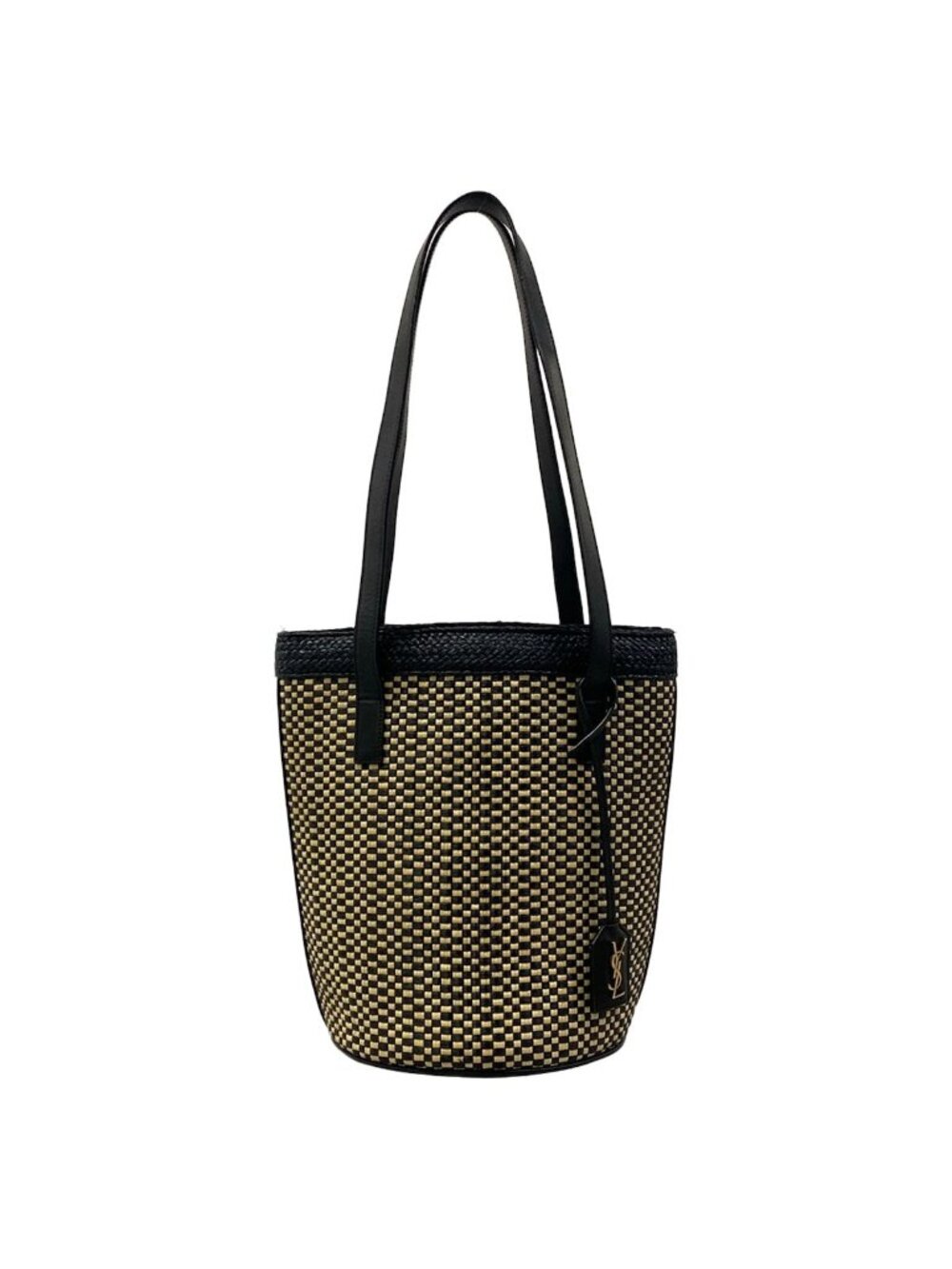 Saint Laurent Paris Tote Panier Small Black Ivory Leather